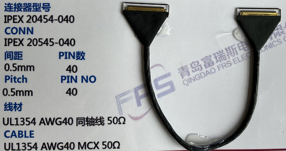 330 mm Awg40 LVDS Złącze 40-stykowe zespoły kabli elektrycznych 0,5 mm