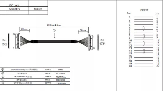 Mikro kabel koncentryczny 50-15000 mm, cienki kabel koncentryczny 32awg do ekranu LCD 15,6