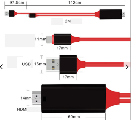 8-pinowy kabel HDMI 2m Kabel audio 1080p do HDMI dla iPhone'a 13 13Plus