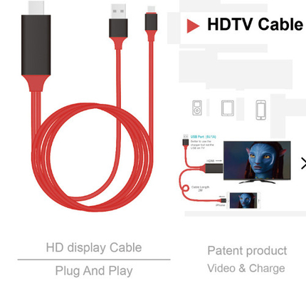8-pinowy kabel HDMI 2m Kabel audio 1080p do HDMI dla iPhone'a 13 13Plus