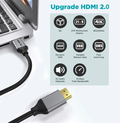 Zespół kabla HDMI 60 Hz 4k 3840x2160 15m Światłowód